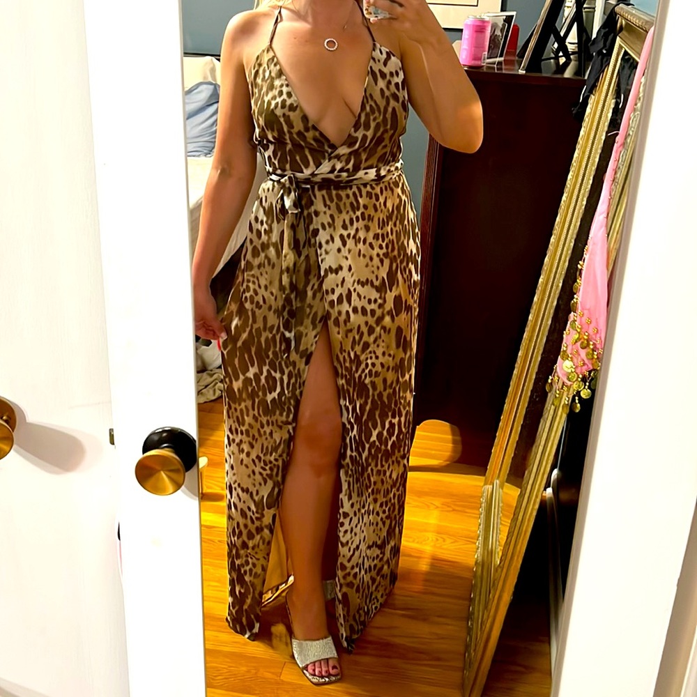Majorelle Animal Print Wrap Dress